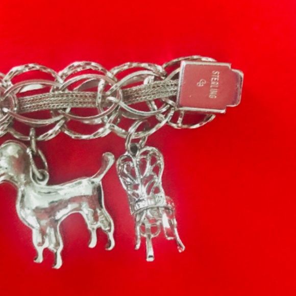 Vintage Sterling Silver Charm Bracelet - Picture 5 of 6